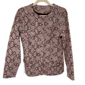 Chi by Falchi Snakeskin Jacket Genuine Leather Purple Python Print Small Vintage